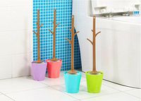 Liangxiang Plastic Toilet Brush with Holder Creative Tree Branch Pattern Toilet Clean Set (blue)
