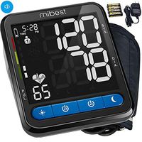 MIBEST Blood Pressure Monitor with Talking Function - Talking Blood Pressure Cuff with Large Display - 8.7-16.5" BP Monitor Machine - 240 Memory - Blood Pressure Kit with Batteries Adapter Included