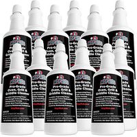 Commercial Grill and Oven Cleaner 32 Oz Concentrate 12Pk. Fast-Acting, Heavy-Duty Degreaser Solution Removes Carbon, Grime, Burnt Food and Oil for Griddles, Fryer Baskets and Kitchen Cooking Surfaces