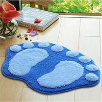 Airblasters Microfiber Lovely Flocking Big Feet Pad Floor Mat Bedroom Area Rug Carpet 58.538.5cm(Blue)