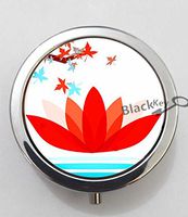 BlackKey Lotus Flower 3-Compartment Decorative Pocket Gift Box Case Organizer for Pill, Color 1 -1517