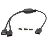 uxcell Female 1 to 2 4P Waterproof Connector Splitter Cable Black for RGB LED Strip Light