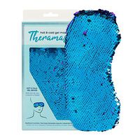 Lindo Theramask Hot & Cold Gel Mask - Reversible Sequins, Adjustable Straps, Reusable, for Puffy, Swollen, Dry, Itchy Eyes, Headache Relief (Blue)
