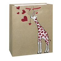 Large Kraft Paper Giraffe Love Valentine's Day Gift Bag