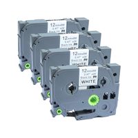 Aomya 4 Pack TZe-231 P-Touch Label Maker Tape 1/2"x26.2ft (12mm x 8m) Black on White Compatible for Brother PT-1010, PT-1010B, PT-1010NB, PT-1010R, PT-1010RDT, PT-1010S