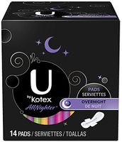 Kotex U All Nighter Pads, Overnight, 14 ct.