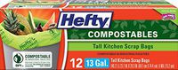 Hefty 00E52001 Party SuppliesHefty Tall Kitchen Scrap Compost Bags - 13 Gallon, 12 Count, 12 Count, Green, 12 Count