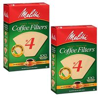 Melitta #4 Coffee Filters, Natural Brown, 2 Pack of 100 Filters.