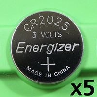 [ Pack of 5 ] Cr2025 3v Lithium Coin Cell Battery Dl2025 Ecr2025