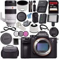 Sony ILCE7RM3/B Alpha a7R III Mirrorless Digital Camera (Body Only) FE 100-400mm f/4.5-5.6 GM OSS Lens SEL100400GM + 256GB SDXC Card + Professional 160 LED Video Light Studio Series Bundle