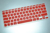 HQF Silicone Laptop Keyboard Cover - Soft Rubber Keyboard Skin Protector for MacBook Air 11"(Red)