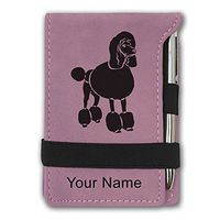 Mini Notepad, French Poodle Dog, Personalized Engraving Included (Pink)