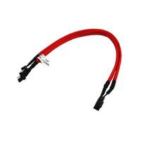 Phobya Y-Cable, 3-Pin to 2X 3-Pin, 30cm, Sleeved, UV Red