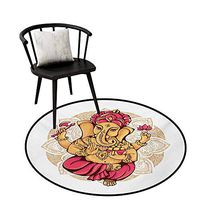 RUGSMAT Non-Slip Area Rug Pad Round,Various Tropical Fruits Kiwi Mango Papaya Coconut Sweet Juicy Tropical Summer Food,Protect Floors While Securing Rug Making Vacuuming Round-63 Inch Multicolor