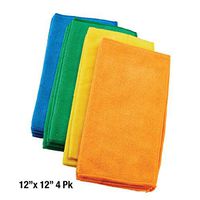 Microfiber Cleaning Cloths - 4 Pack (for Auto and Home Use) 12" x 12"