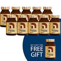 NatureMedic Fucoidan 3-Plus Brown Seaweed Immunity Supplement with Three Type of High Purity Fucoidan Organic Mekabu Fucus Mozuku Agaricus 160 Vegetable Capsules Made in Japan (11Pack)