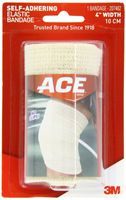 ACE 4 Inch Self-Adhering Elastic Bandage, White, Great for Lower Leg, Shoulder and More, Ideal for Sports, Comfortable Design with Soft Feel