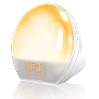 AngLink Wake-up Light, Sunrise Alarm Clock with USB Output Interface, FM Radio, Temp Humidity Monitor, Sunrise & Sunset Fading Night Light, Multi-Color Mood Light (Mother's Day Gift)