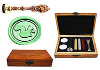 MNYR Vintage Cute Squiral Pine Nut Animal Decorative Luxury Wood Box Rose Gold Metal Peacock Wedding Invitations Gift Card Stationary Envelope Custom Wax Seal Sealing Stamp Stick Melting Spoon Box Set