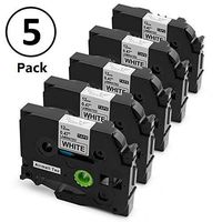 Airmall 5 Pack Black on White Compatible TZe-231 TZe231 P-Touch Label Tape, 1/2 inch x 26.2ft, to use with P-Touch Label Maker PT-D210 PT-H110 PT-D400AD PT-P900W (12mm X 8m)