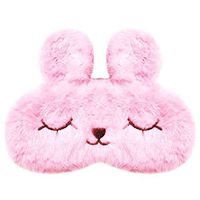 Cute Soft Rabbit Eye Mask Blindfold Cartoon Bunny Breathable Sleep Aid Cover for Sleeping Travel Airplane Office School Nap Time (Pink)