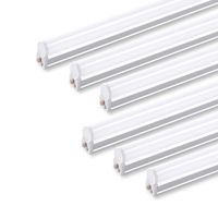 (Pack of 6) Barrina LED T5 Integrated Single Fixture, 4FT, 2200lm, 6500K (Super Bright White), 20W, Utility Shop Light, Ceiling and Under Cabinet Light, Corded electric with built-in ON/OFF switch