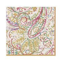 Entertaining with Caspari Painted Paisley Gold Dust Paper Cocktail Napkins (Box of 40)