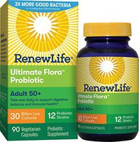 Renew Life Ultimate Flora Adult 50+ Probiotic, 30 Billion CFU, 90 Capsules (Package May Vary)