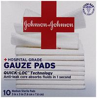 Johnson & Johnson Pad Gauze 3", 10ct