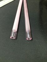 Glass Straws- Set of Two Frosted Drink/stir Straws Your Choice of Color (Pink)