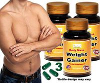 Ayurleaf Weight Gainer - Men's Weight Gain Formula. Mass Gainer Gain Weight Pills for Men - Helps Skinny Men gain Body Mass. Fast Weight for Men. (3) Three Bottles Pack