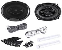 Pair of Brand New Kenwood KFC-6984PS 6"x9" 4-Way Car Audio Coaxial Speakers With 2-3/4" Water-Resistant Paper Cone