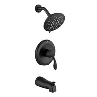 HOMELODY Shower Tub Kit, Tub and Shower Trim Kit (Valve Included) with 5-Spray Shower Head, Single-Handle Tub and Shower Faucet Set, Matte Black