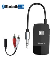 BANIGIPA Bluetooth 4.2 Receiver for Home Stereo, Wireless Audio Adapter with 3.5mm or RCA Aux Jack for Car Speaker, HIFI Music Streaming with Advanced CSR Chip, 16 Hours Playtime, 1 Second Turn On/Off