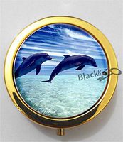 BlackKey Dolphin 3-Compartment Decorative Pocket Gift Box Case Organizer for Pill, Color 2 -2185