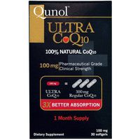 Qunol Ultra CoQ10 - 100% Soluble Coq10 100mg - 3X Better Absorption Coenzyme Q10-30 Softgels (Pack of 3) 90 day supply