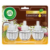 Air Wick plug in Scented Oil 3 Refills, Paradise Retreat, (3x0.67oz), Essential Oils, Air Freshener