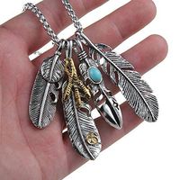 Vintage Leaf/Feather Charm Pendant 26.7 Sweater Chain Necklace Womens Gifts Pretty Beautiful Bright Cute Stylish For gift Simple Lovely Beads Accessory Daily