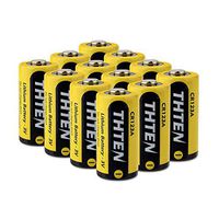 Thten CR123A 3V Lithium Battery,1600mAh Non-Rechargeable with PTC Protection Photo Lithium Batteries,10 Years of Shelf Life for Polaroid, Microphones, Flashlight,12 Pack