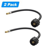 GASPRO 15 inch RV Propane Pigtail Hose Connector with 1/4 Inch Inverted Male Flare-2 Pack