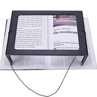 3X Magnifying Glass Hands-Free Large Rectangular Full-Page Magnifier LED Lighted Illuminated Foldable LED Light Wedge Panel Book Reading Lamp Paperback Perfect for Elder/Kids Reading in The Bed