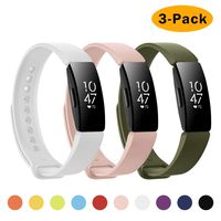 NANW Bands Compatible with Fitbit Inspire HR Bands/Fitbit Inspire Band, 3-Pack Adjustable Soft Silicone Inspire Straps for Women Men Sports Replacement Accessories Bands for Inspire/Inspire HR, Larg