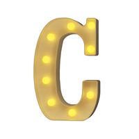 YOUZONE LED Marquee Letters LED Letter Lights Alphabet Light Up Sign Decoration Letters A - Z Symbol & for Wedding Birthday Party Battery Powered Christmas Lamp Night Light Home Bar Decoration (C)