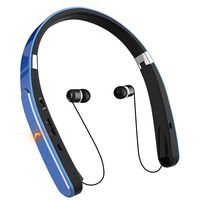 Bluetooth Headphones, Neckband Bluetooth Headset, Dostyle [30 Hours Playtime] Wireless Bluetooth Headphones w/Mic & Retractable Headset Compatible for All Cellphones Samsung & Android Phones (Blue)