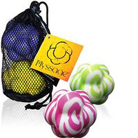 Massage Balls by Myssage - DIY Deep Tissue Therapy - Unique Knobby Design for Myofascial Release - Set of 2 for Active Trigger Point Body Maintenance with Travel Tote - Will Not Roll Away!