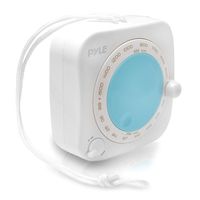 Pyle PSR7 Splash Proof Water Resistant Mini AM/FM Radio with Hanging Strap, Rotary Volume Control, Manual Tuner