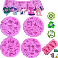 Cute Baby Silicone Fondant Cake Mold Kitchen Baking Mold Cake Decorating Moulds Modeling Tools，Gummy Sugar Chocolate Candy Cupcake Mold(6 PACK)