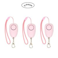 WSHAREG Safesound Personal Alarm Keychain 3 Pack for Women Safety and Self-Defense with USB Charging, About 125db Emergency Security Alarm Siren for Kids Elder Men Convenient to Activate Pink