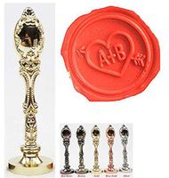 MNYR Vintage Custom Wedding Sealing Wax Seal Stamp Kit 2 Letters Monogram Arrow Heart Gold Handle Custom Invitation Christmas Gift Wrap Package Customize Personalized Words Wax Seal Stamp Set
