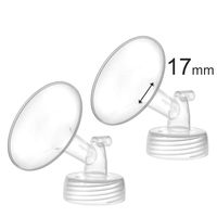 2X 17 mm Maymom Wide Neck Pump Parts for Spectra S1/S2 Pumps; Incl Wide Mouth Flanges; Not Original Spectra Flange; Replaces Spectra Shield (Small Spectra Flange) (17 mm Two Flanges)